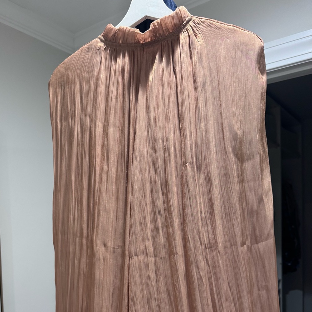 Sunfere Shirley Gold Ruffled Midi Dress - Picture 11 of 14